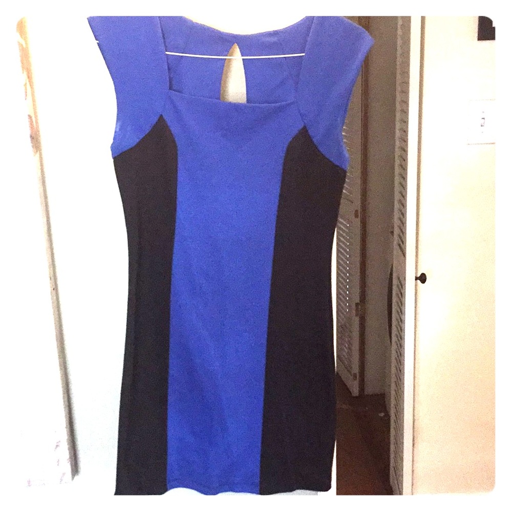 Blue and black dress